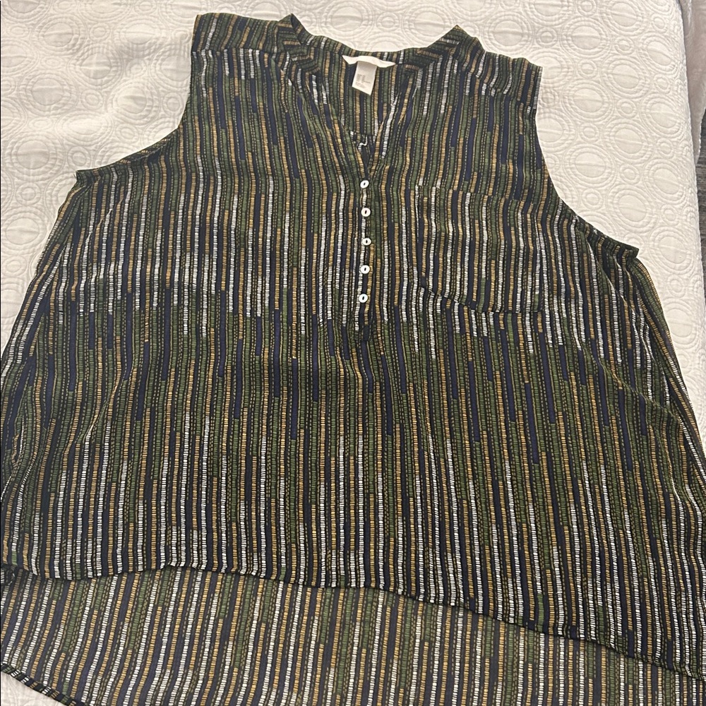H&M Multicolor Striped Sleeveless Blouse